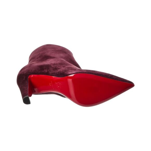 Christian Louboutin Vibella 85 Suede Bootie, Red